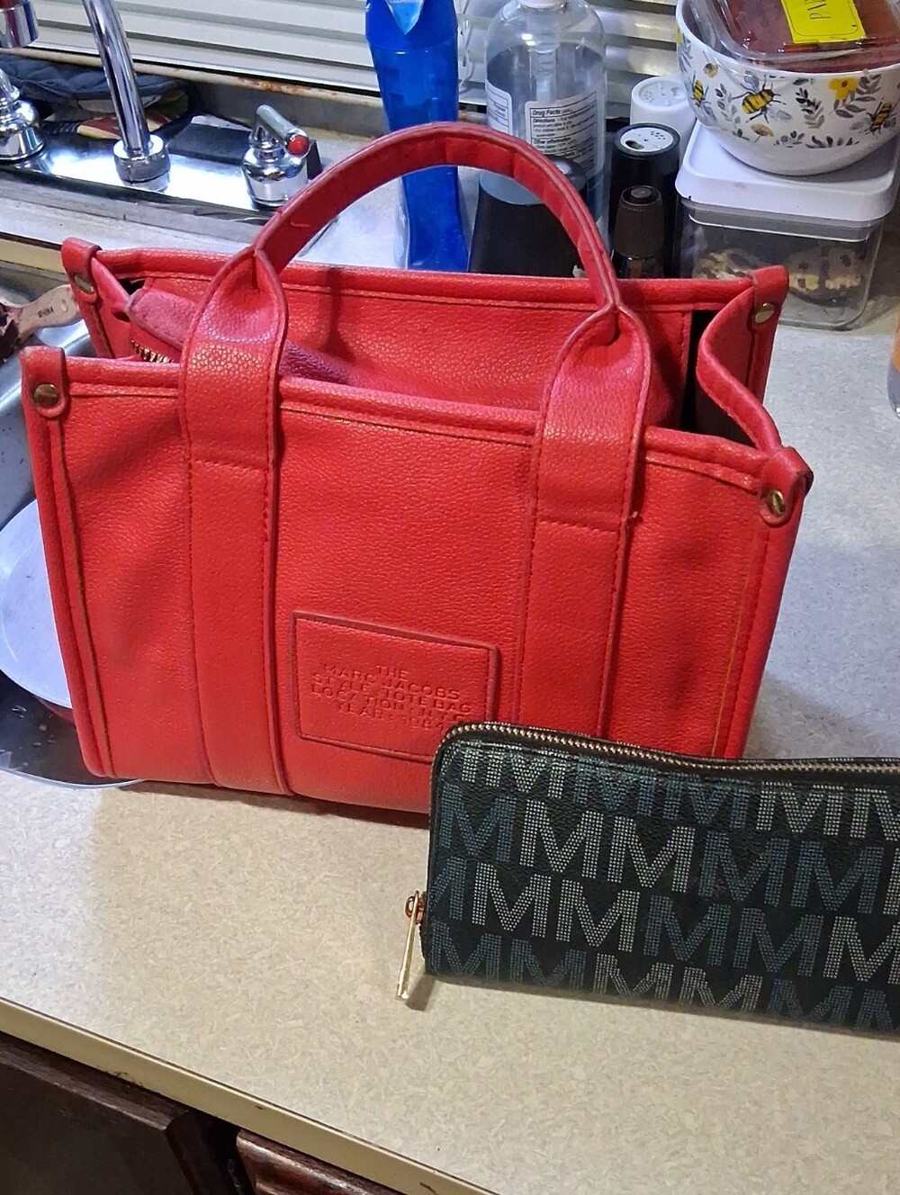 Marc Jacobs Bright Red Pebbled Leather Tote